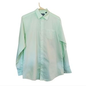 Chaps Button Down Stretch Dress Shirt Youth XL Mint Green.